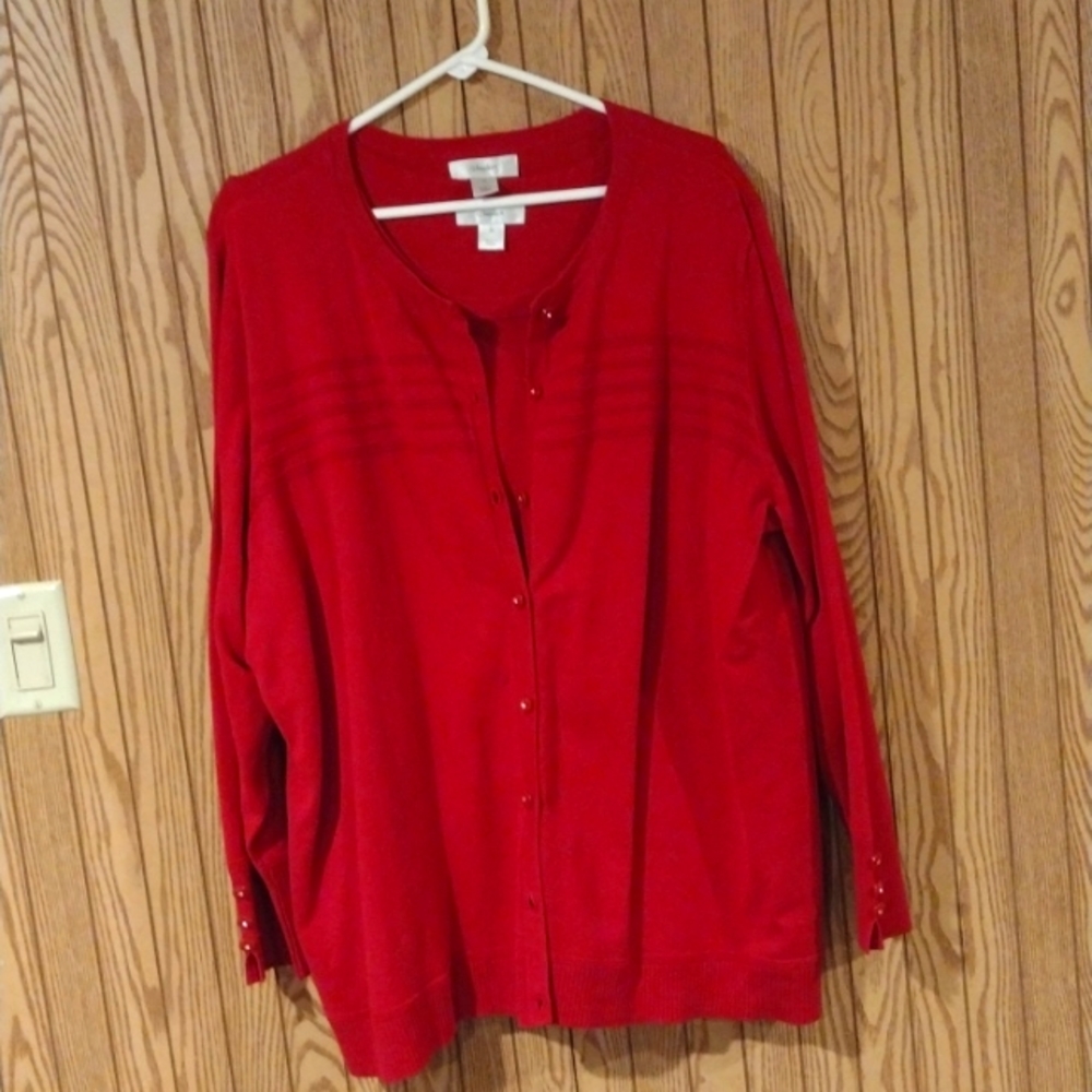 Cj Banks 2 piece red cardigan in 3 X.